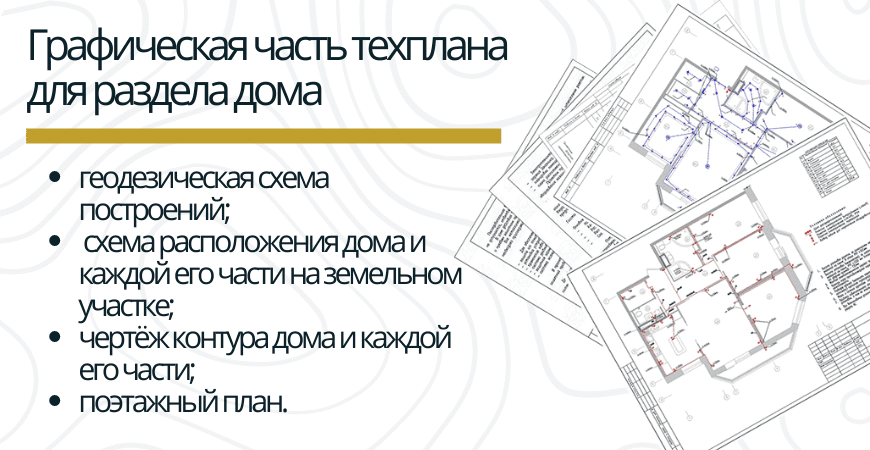 Графическая часть техплана для раздела дома в Тосно